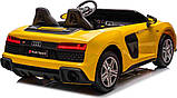 Дитяча акумуляторна машинка Audi Spyder R8 LIFT Жовта, фото 9