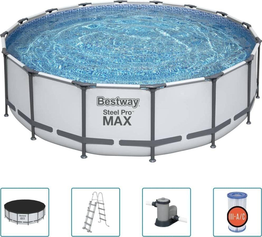 Басейн каркасний 6в1 Bestway 5612Z Steel Pro Max 488 см, фото 1