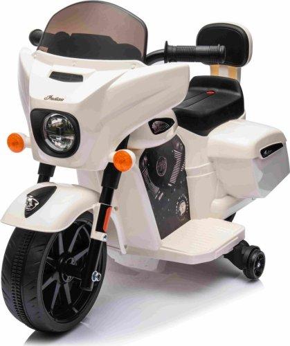 Дитячий акумуляторний мотоцикл Чоппер INDIAN Білий, фото 1