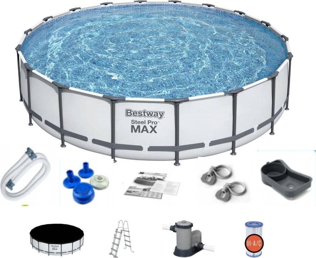 Басейн каркасний 12в1 Bestway 56462 Steel Pro Max 549 см, фото 1
