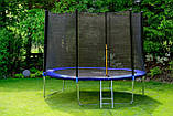 Батут Funfit 846 з зовнішньою сіткою 10 футів 312 см синій, фото 4