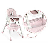 Стільчик для годування зі столиком Ricokids Milo 79 х 62 х 94 см - рожево-білий, фото 6