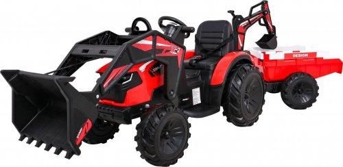 Дитячий акумуляторний трактор З Причепом 720-T Червоний, фото 1