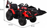 Дитячий акумуляторний трактор З Причепом 720-T Червоний, фото 6