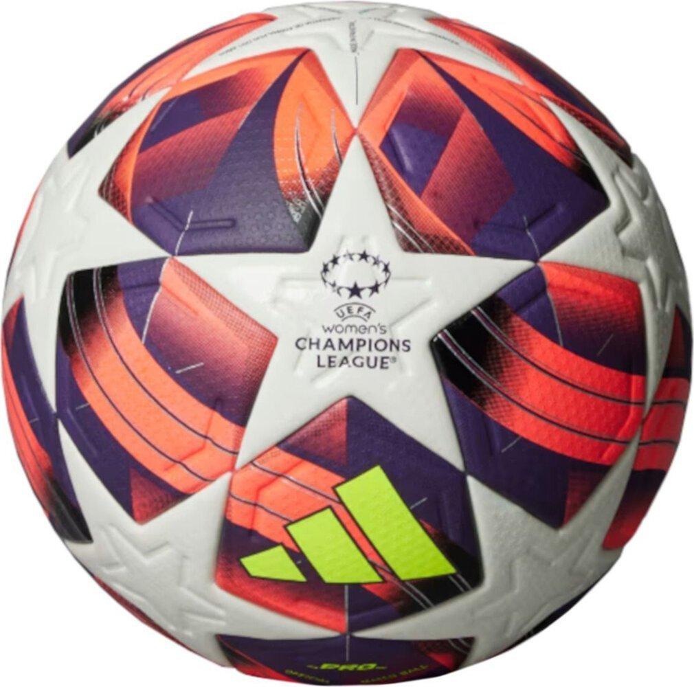 М'яч для футболу Adidas W UCL Pro біло-фіолетово-рожевий IS7437 5