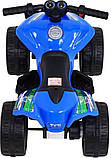 Дитячий акумуляторний квадроцикл Little Monster Синій 25 Вт привід, фото 5