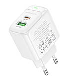Мережевий Зарядний Пристрій Borofone BAS44A 1USB-C/1USB PD/QC 20W Колір Бiлий, фото 7