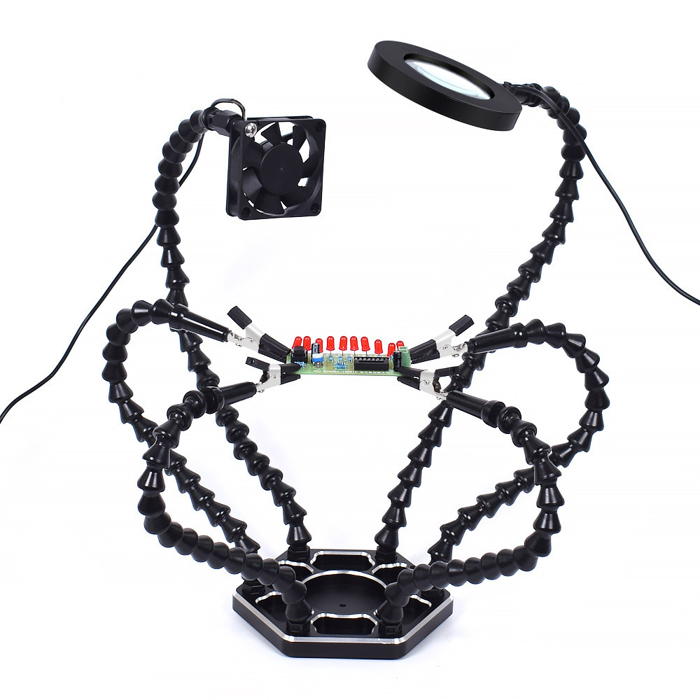 Гнучкий прилад тримач штатив для паяння/3 рука з тримачами, що гнуться, NEWACALOX 900Е Black