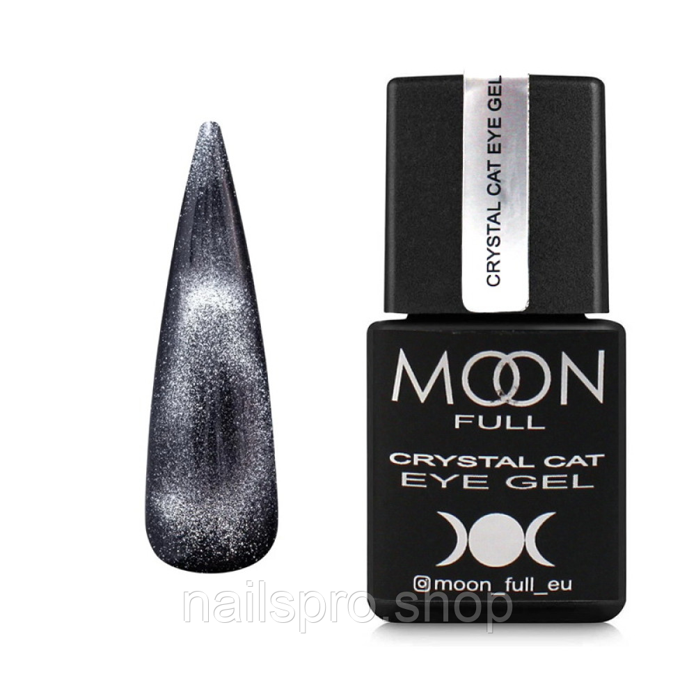 Гель-лак Moon Full Crystal Cat Eye срібний кристал 8 мл