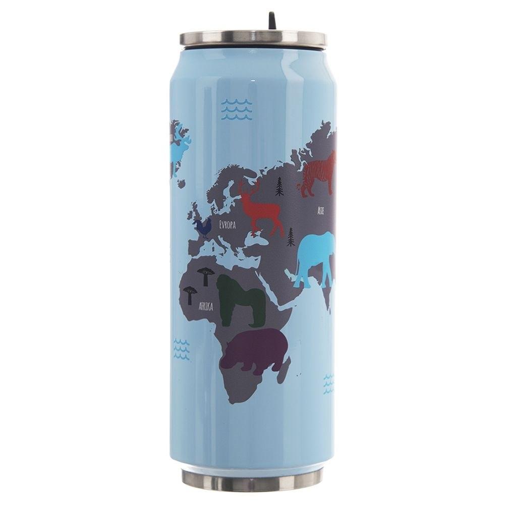 Термокружка Orion Map 500 мл, блакитно-сіра