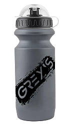 Велосипедна фляга Grey's GR15680 M 600 мл сіра із чорним принтом