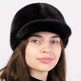 Жіноча хутряна кепка норкова бейсболка класична