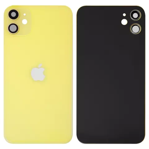 Задня панель корпусу для iPhone 11, жовта, зі склом камери, small hole, фото 1