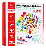 Дерев'яний набір розвиваючих ігор 6в1 для дітей 3+, фото 5