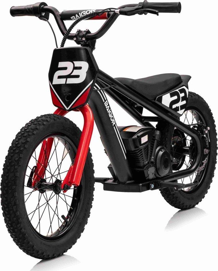 Дитячий акумуляторний мотоцикл BAIGOR 23 PRO чорний, фото 1
