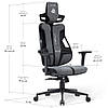 Геймерське ігрове комп'ютерне крісло Cyberlux V8 Fabric Grey з тканини, фото 11