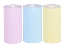 Кольоровий фотопапір упак/3шт для дитячого фотоапарата миттєвого друку, міні принтера 57х25мм 5.85м