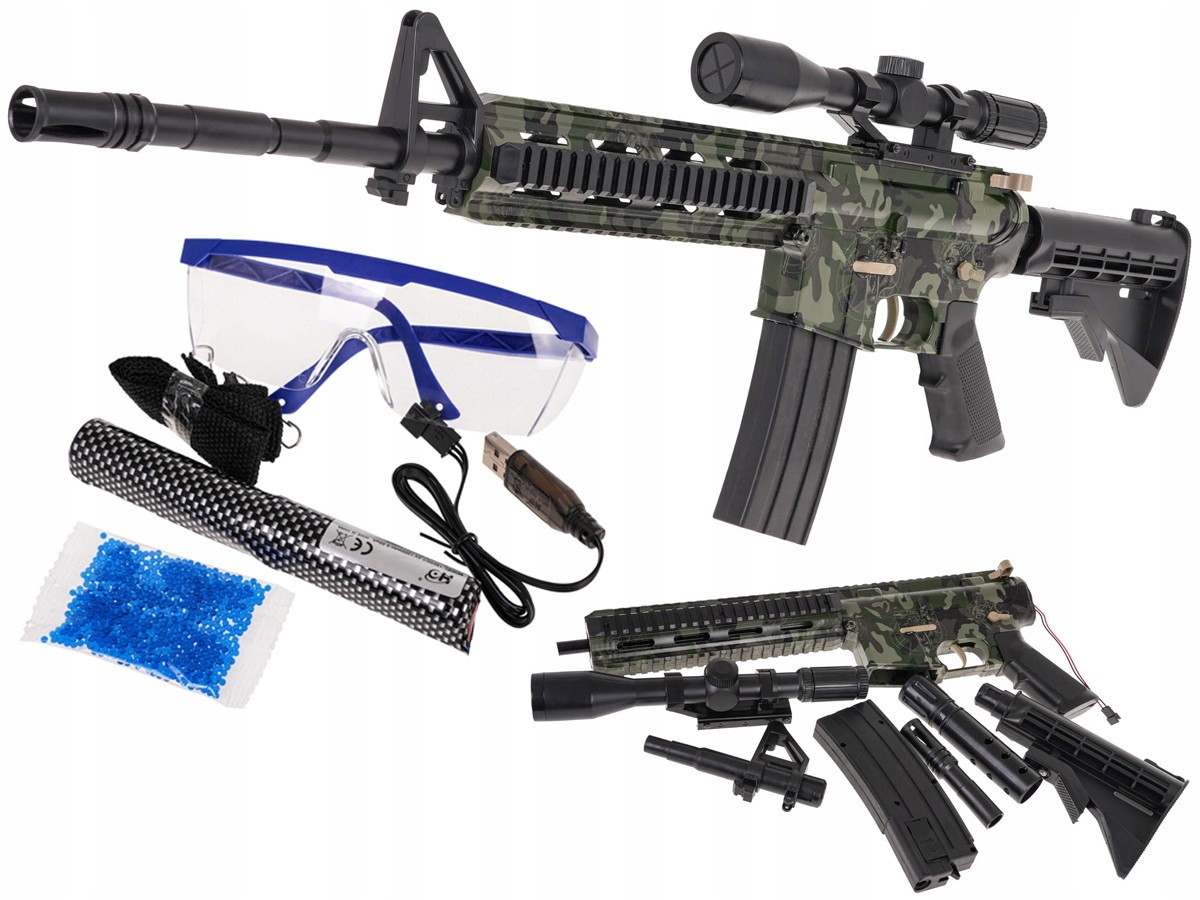 Дитяча гвинтівка з гелевими кульками M4 + аксесуари, фото 1