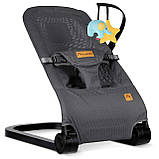 Крісло-гойдалка для немовлят Nukido з іграшками, 72 х 45,5 х 41-62 см - сіра, фото 2