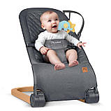 Крісло-гойдалка для немовлят Nukido, 72 х 45,5 х 41-62 см - темно-сіра, фото 3