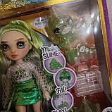 Rainbow High Jade зелена лялька Рейнбоу Хай з набором для слайма та вихованцем єті., фото 7