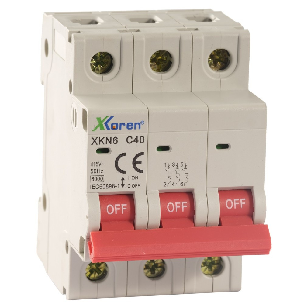 Автоматичний вимикач 10А, на дин рейку, 6 кА, С, 3-полюсний