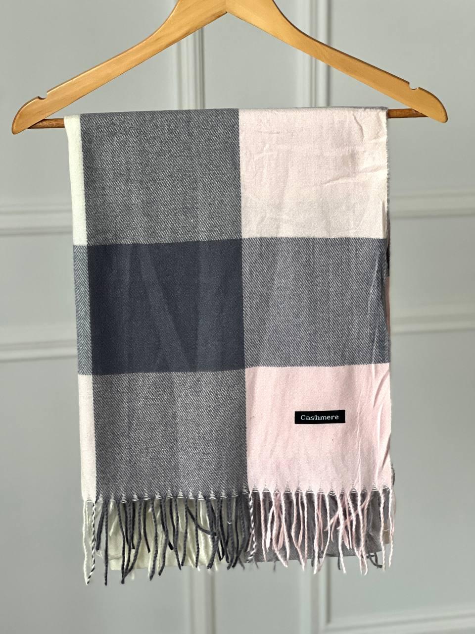 Стильний палантин із кашеміру (Розмір 180*80), у клітинку