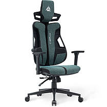 Геймерське ергономічне ігрове комп'ютерне крісло Cyberlux V8 Fabric Green тканинне, фото 5