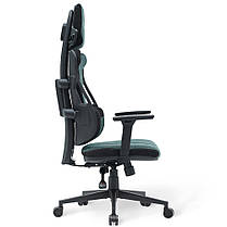 Геймерське тканинне ігрове комп'ютерне крісло Cyberlux V8 Fabric Green, фото 4