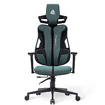 Геймерське ергономічне ігрове комп'ютерне крісло Cyberlux V8 Fabric Green тканинне, фото 6