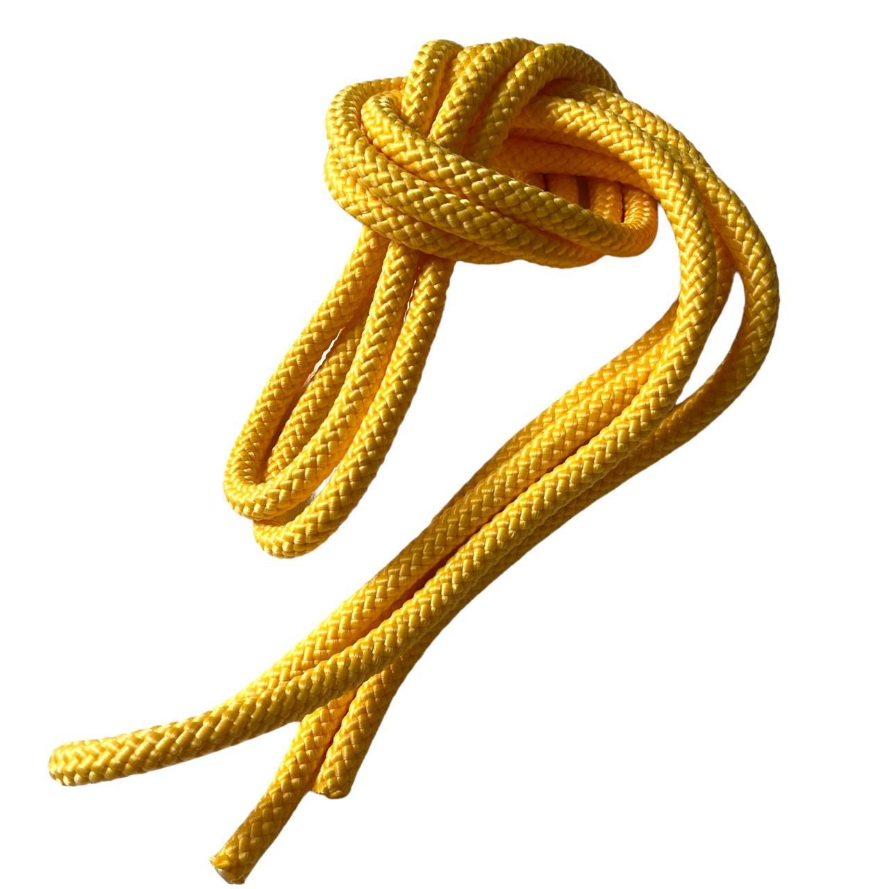 Скакалка для художньої гімнастики, довжина 3м, товщина 1см, вага 160грам, Жовта