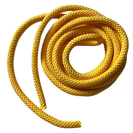 Скакалка для художньої гімнастики, довжина 3м, товщина 1см, вага 160грам, Жовта, фото 2