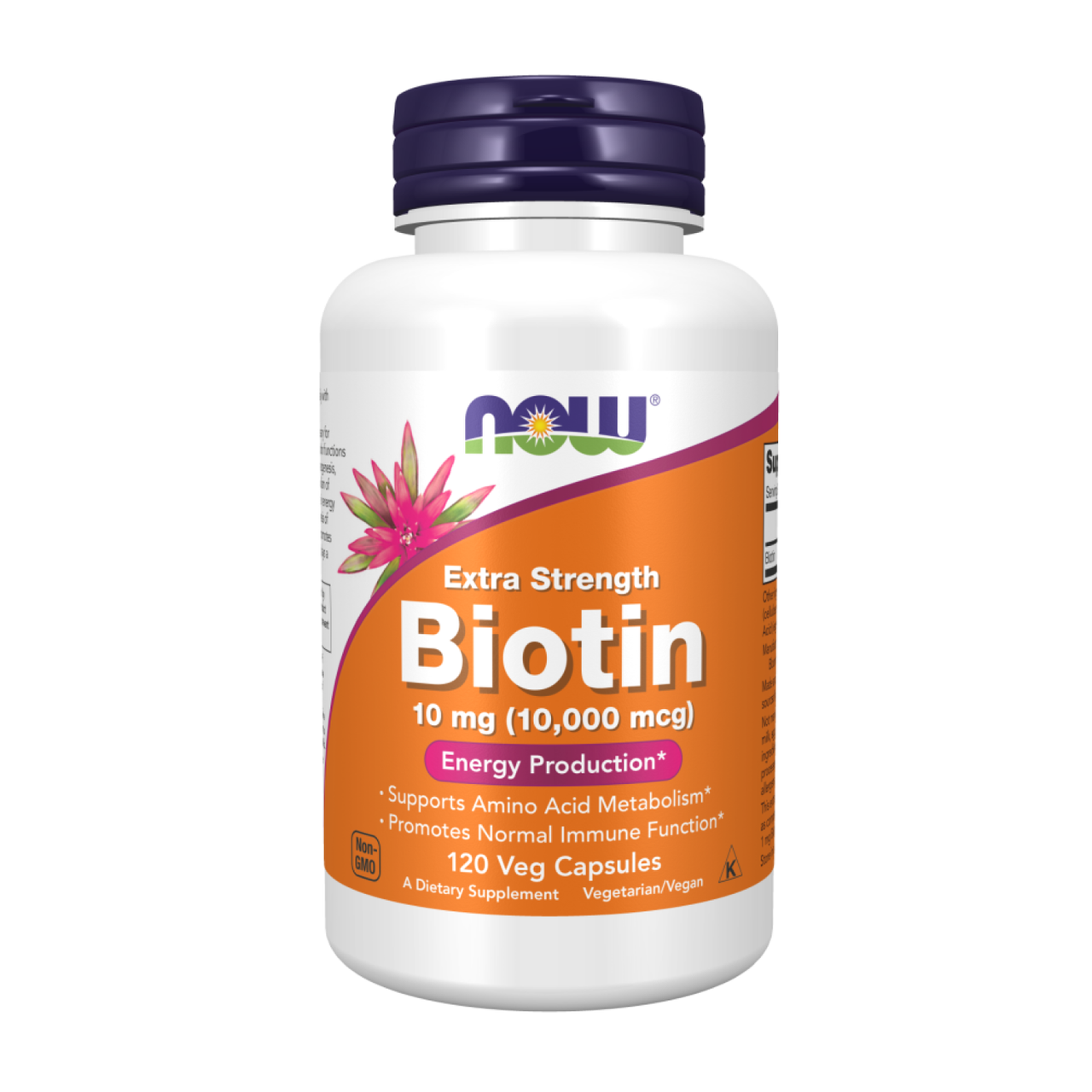Біотин, Biotin, Now Foods, підвищена міцність, 10 мг (10000 мкг), 120 вегетаріанських капсул