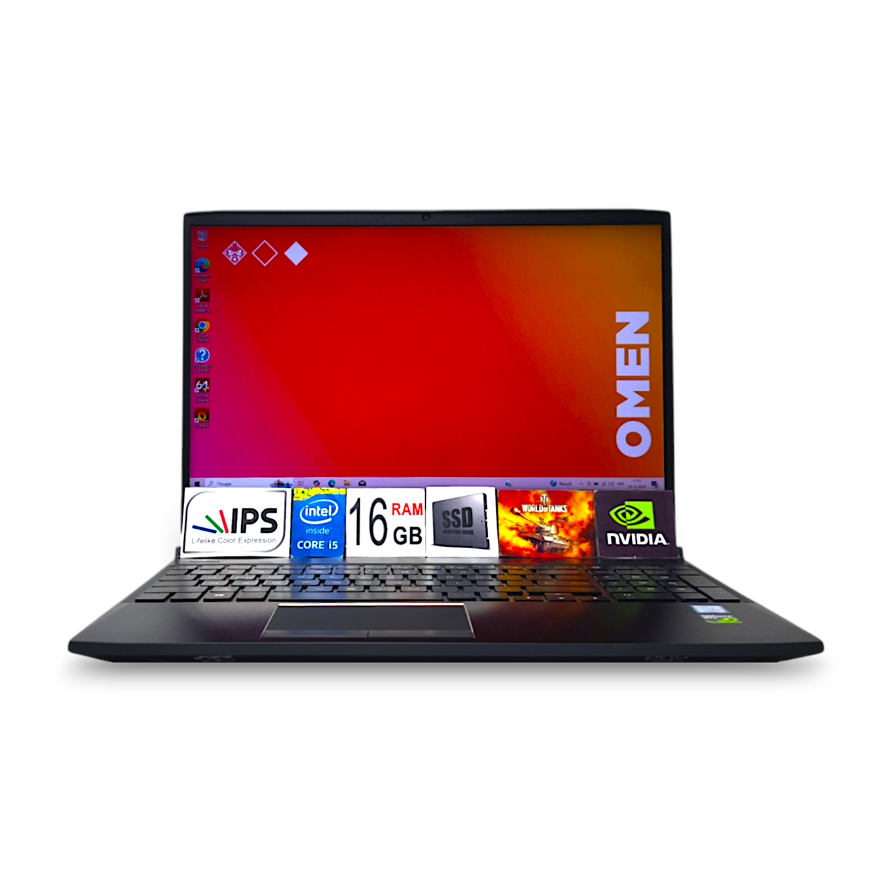 Ноутбук HP OMEN IPS FHD 15.6" IPS Core i5-8300H 16GB DDR4 SSD 256GB+HDD1TB Nvidia GTX 1050TI 4GB