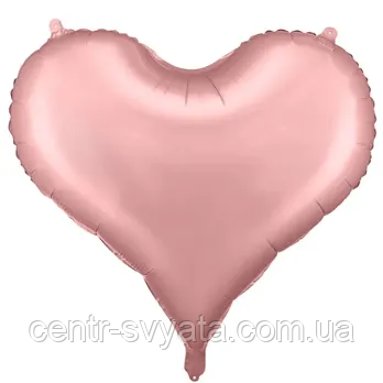 Фольгована кулька Party Deco 25"(75х64 см) Серце яскраво-рожеве