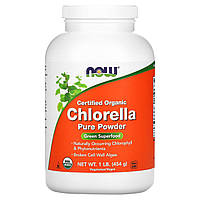 Хлорелла водорості в порошку, Chlorella, Now Foods, 454 грам