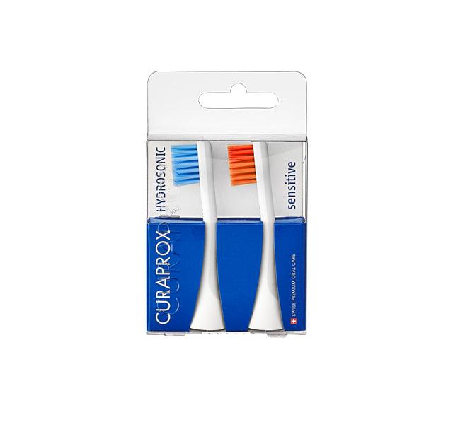 Насадки Sensitive для звукової електрощітки Curaprox Hydrosonic Ortho (2шт) blue/orange