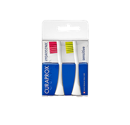 Насадки Sensitive для звукової електрощітки Curaprox Hydrosonic Ortho (2шт) magenta/green
