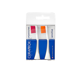 Насадки Sensitive для звукової електрощітки Curaprox Hydrosonic Ortho (2шт) magenta/orange