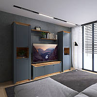 Вітальня Нордик Комплект 1, Дуб Крафт Золотий, Графіт