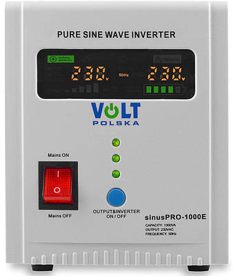 Гібридний ДБЖ/інвертор Volt Polska SINUS PRO 1000E 12V 220V (3SP091012E)