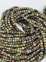 Заготівля з яшми кров дракона кубик +-4мм