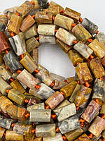 Заготівля з крейзі агату трубочка 8х13-15мм