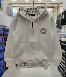 Сіра тепла кофта на байці для хлопчиків 116,122,128,134,140 зросту Buci Туреччина, фото 3