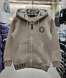 Сіра тепла кофта на байці для хлопчиків 116,122,128,134,140 зросту Buci Туреччина, фото 6