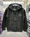 Сіра тепла кофта на байці для хлопчиків 116,122,128,134,140 зросту Buci Туреччина, фото 5