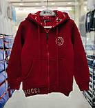 Сіра тепла кофта на байці для хлопчиків 116,122,128,134,140 зросту Buci Туреччина, фото 7