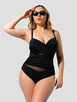 Цілисний купальник з сіткою Fuba 2105 чорний 48 50 52 54 56 розмір, фото 2