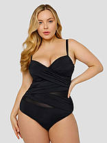 Цілисний купальник з сіткою Fuba 2105 чорний 48 50 52 54 56 розмір, фото 4