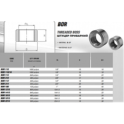 BOR 114 1/4" Штуцер приварний